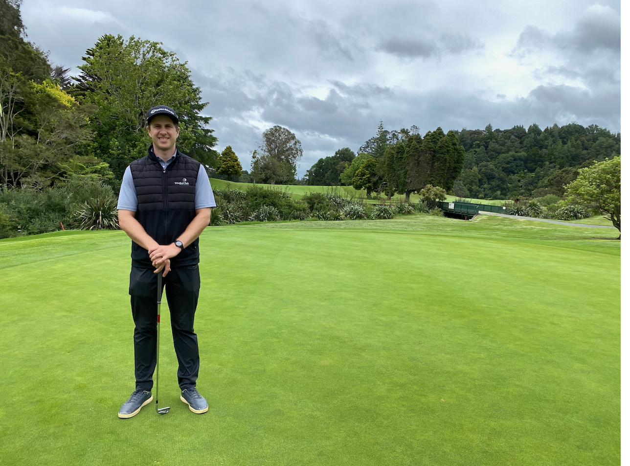 Oscar Sachs on a green at Whitford Park Golf Club